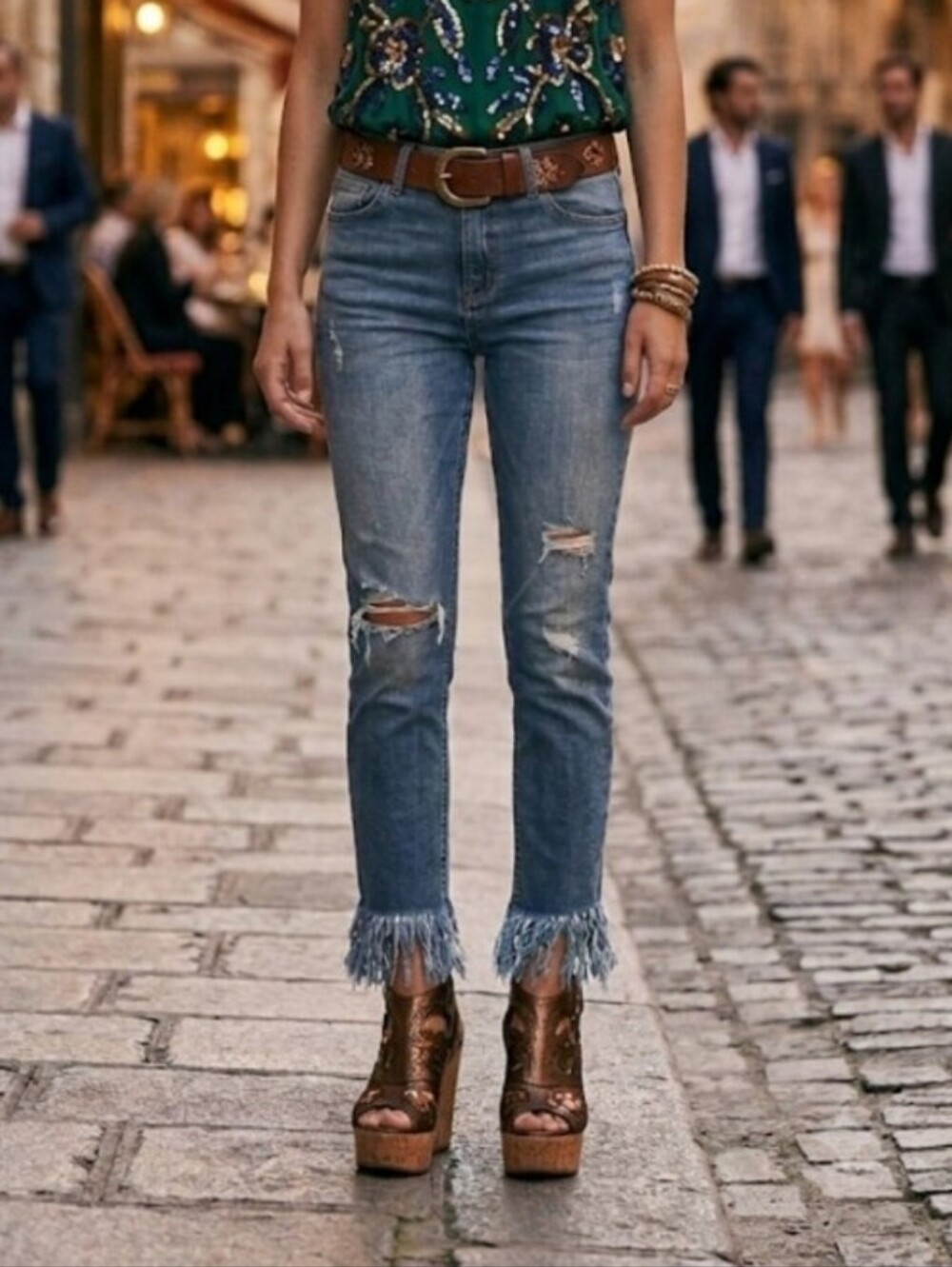 Free People Great Heights Frayed Skinny Jeans 30L 30 long